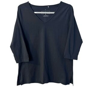 Ana Clare Black V-Neck Top Stretch